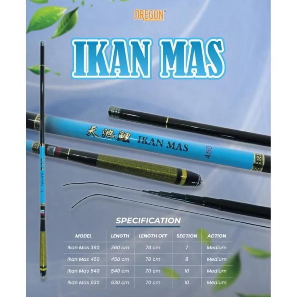 Joran Tegek Oregon Ikan Mas Carbon 360-630 Cm