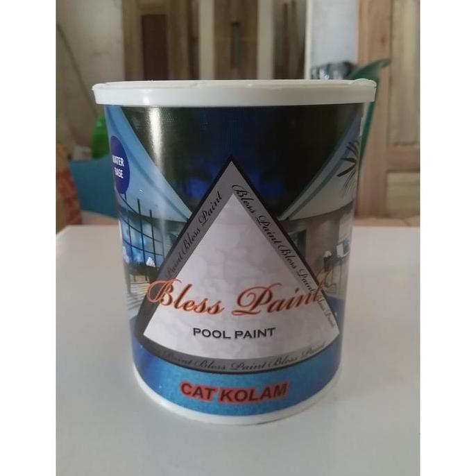 Cat kolam renang ikan koi anti bocor + -kuas 3 " merk Bless Paint Pool Pain 1liter untuk kolam