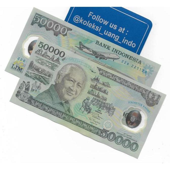 Koleksi Kuno 50000 Soeharto Polymer Plastik Full Gress