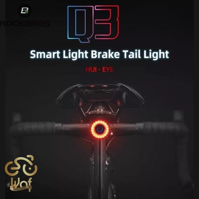 Rockbros Q3 Smart Lamp Bike Brake Tail Light Lampu Sepeda Sensor Rem