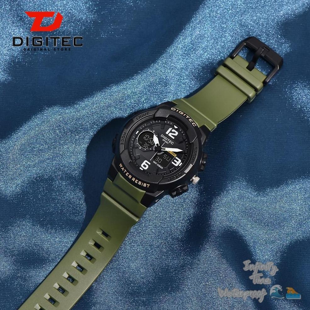 hemat jam tangan cewek digitec dg4120t 4120 analog digital dualtime strap rubber kualitas original w