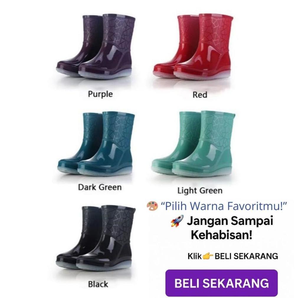 HOT Sepatu Boots Wanita | Sepatu Karet | Sepatu Boot Pendek | Sepatu Bot Wanita Anti Air