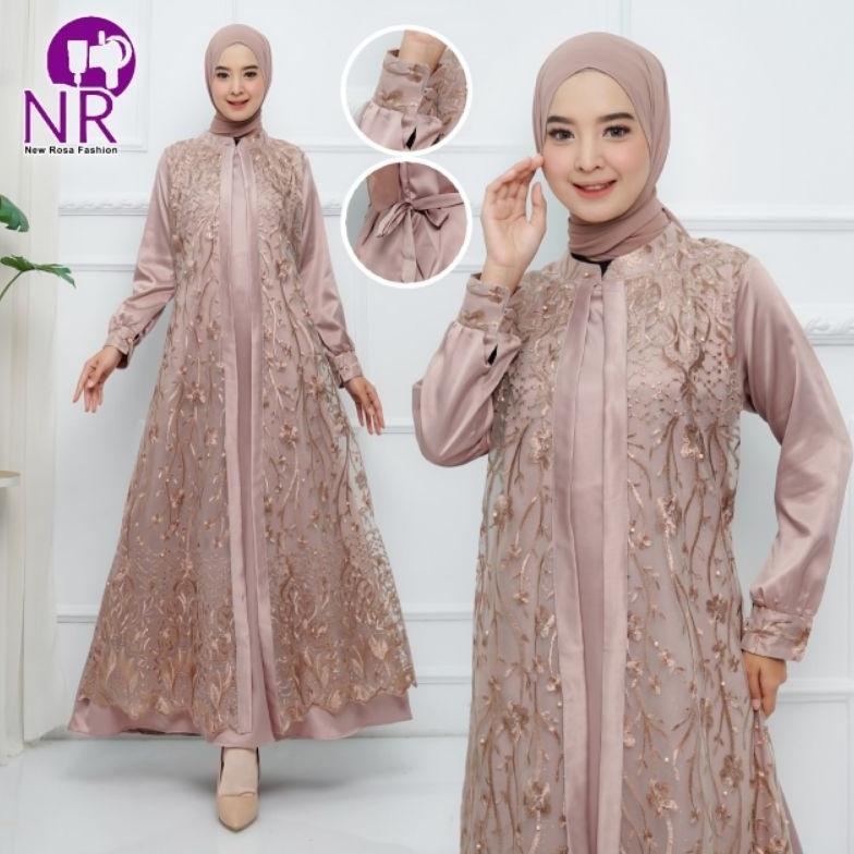 DISKON (TR01) GAMIS BRUKAT TILE ROMPI / GAMIS BRUKAT MUSLIM / GAMIS MODEL ROMPI UKURAN M - XXXL (JUM