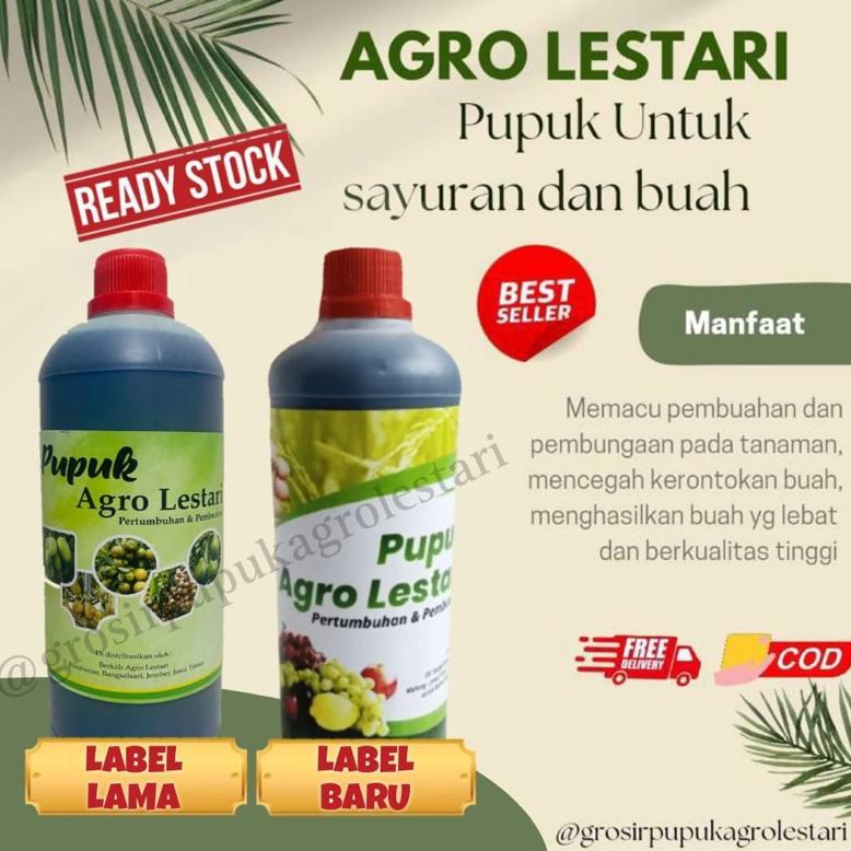 Pupuk Agro Lestari 1 Liter ASLI - Pupuk Organik Cair Penyubur dan Pelebat Buah Sayur Tanaman