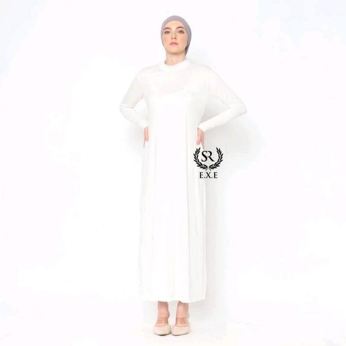 DR262 - INNER DRESS LENGAN PANJANG BAHAN JERSEY SPANDEK Dalaman Fit Gamis  Manset  Melar  Muslim  Wa