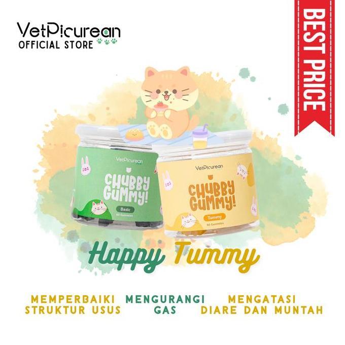 HARGA DISC - Vetpicurean Paket Vitamin Kucing Anjing Happy Tummy Kit Chubby Gummy Basic dan Tummy ke