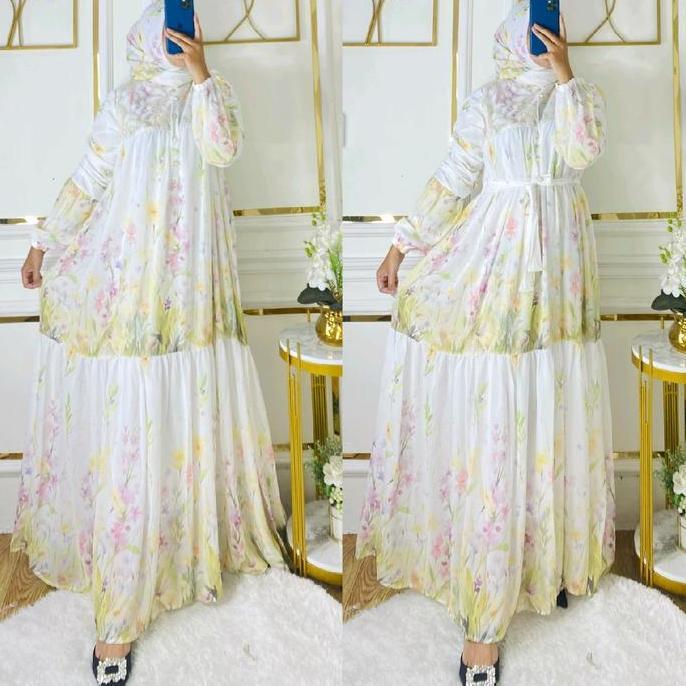 DN12 - alzifa gamis set hijab raya motif meijiwang