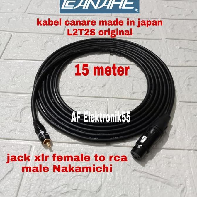 promo Kabel Canare Made In Japan Jack XLR Female To RCA 15 Meter