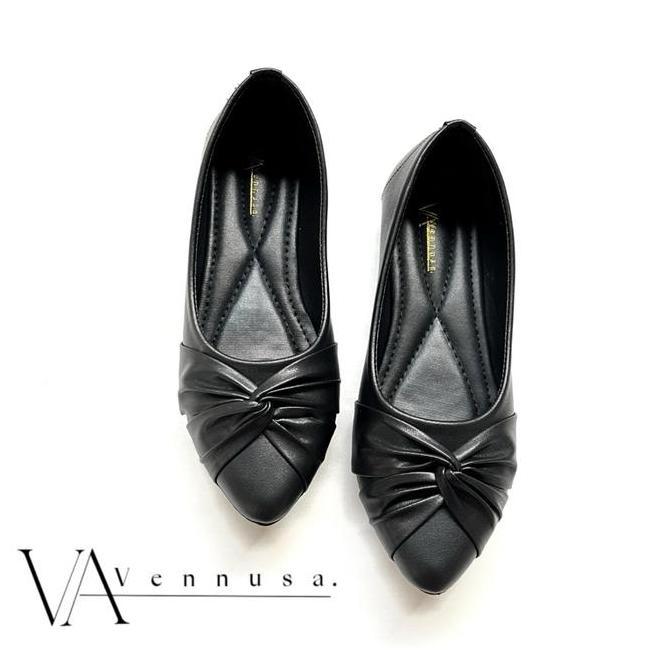 Terpopuler- Vennusa Sepatu Wanita Flatshoes/Flatshoes Wanita Hitam/Flatshoes Kerja Karet