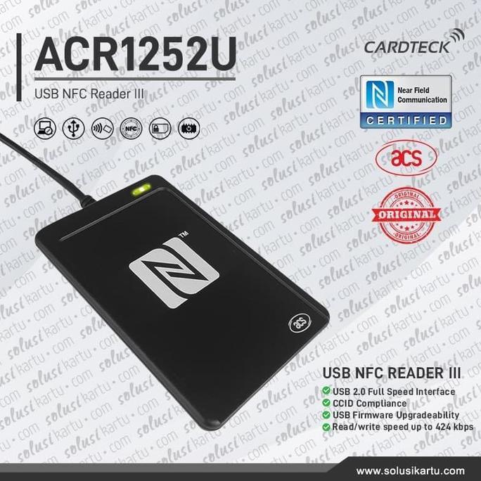 Instancodbisa- Acr1252U Usb Nfc Reader Iii Nfc Certified Forum Reader Rfid 1 Sam Slot