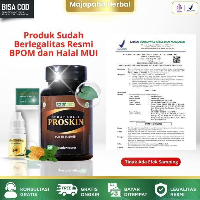 Feminin- Propolis Sm Brazil Dan Proskin Bantu Atasi Jerawat Radang Budug Bernanah Panu Kulit Wajah P
