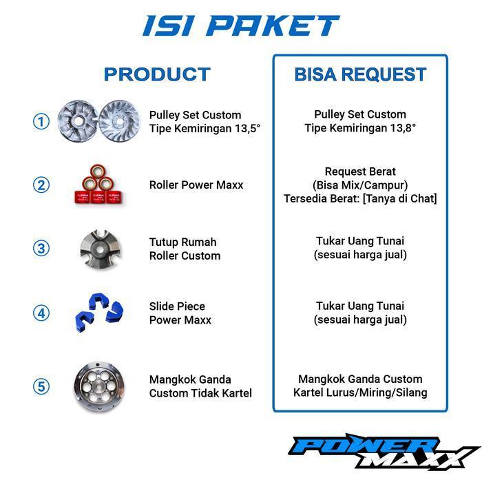 Paket Extra Full Upgrade Kirian Cvt Mio J M3 Smile Soul Z S Gear Gt 115 125 Karburator Karbu Fi Raci