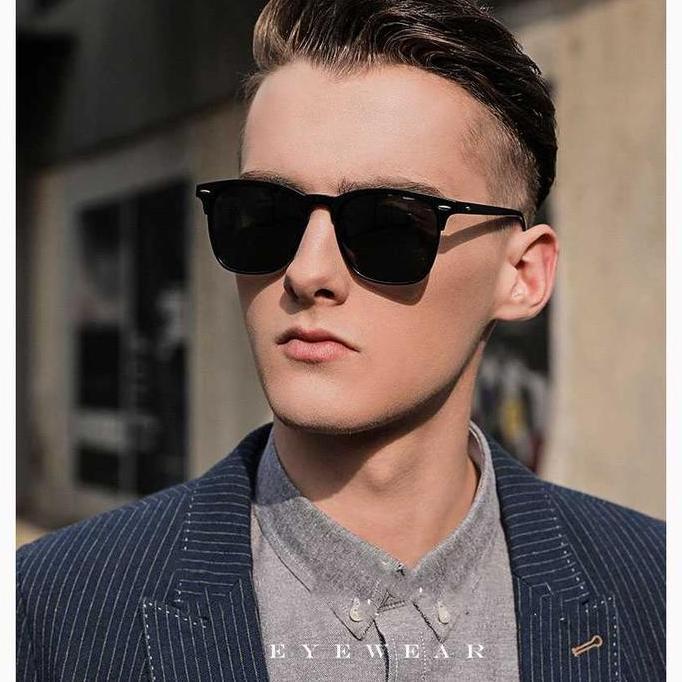 Kacamata Frame pria Polarized Sunglasses hitam UV400 - 3323