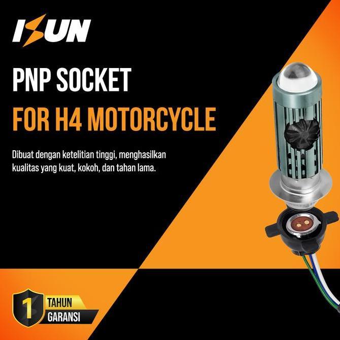 Cod,Bisa- Isun Lampu Led Utama Motor H6 Laser Gun P15D-25 Kipas Demon Rgb 9-80V