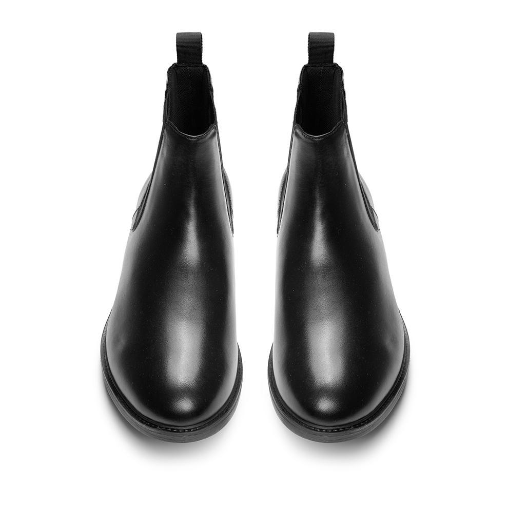 OFFICIAL Prabu - Sepatu Kulit Chelsea Boots Pria Aksa Black Hitam