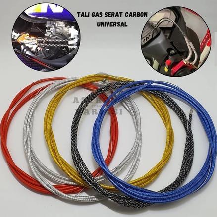 Tali gas serat karbon ukuran 2M dan 3M universal motor Ninja Nmax Ktc Mio King Beat Satria Fu 85