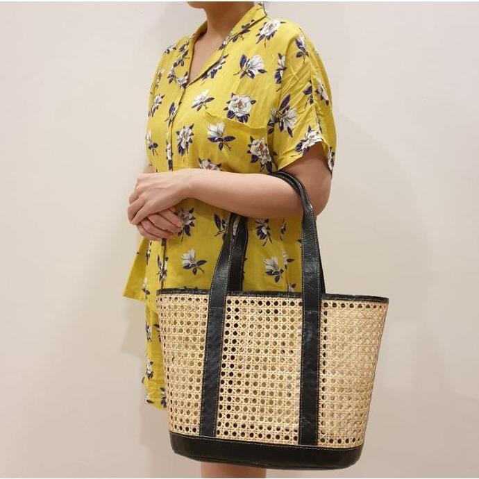 Ocean Rattan Bag - Tas Rotan Pantai, Tas Rotan Open Webbing, Tas Pantai, Tas Anyaman Rotan, Handmade