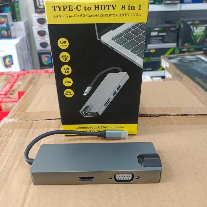 Type C To Lan Gigabit Hdmi Vga Usb 3.0 8 In1