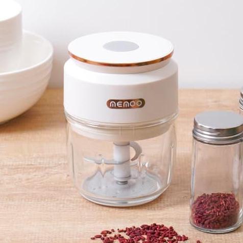 BEBAS ONGKIR - Memoo 300 ml Mini Chopper Rechargeable Portable Wadah Kaca