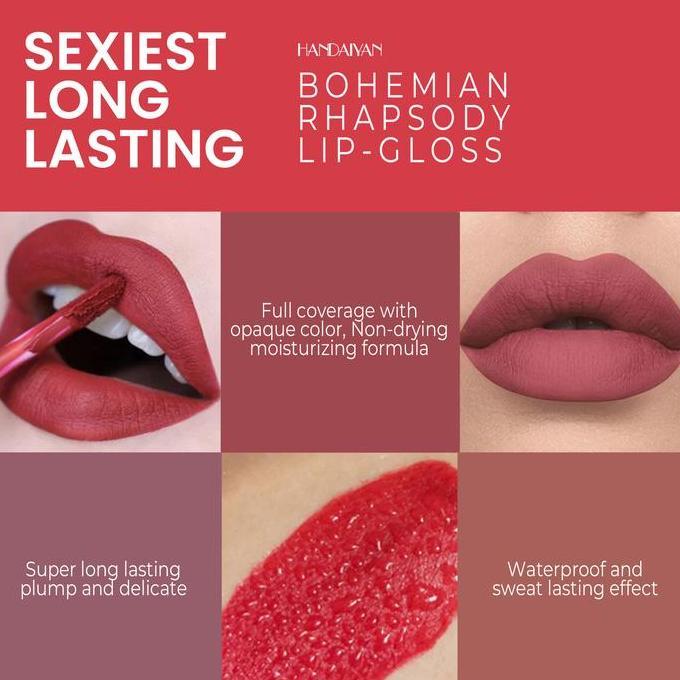 Lansungkirim- [Cod] Lip Gloss Handaiyan Bohemian Rhapsody Tingkatkan Penampilan Bibir Dengan Lip Glo