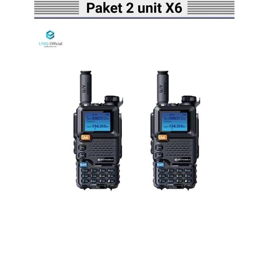 Terlaris Paket 2 Unit Motorola X6 Walkie Talkie Jarak Jauh Up 10 Km Ht 10 Watt