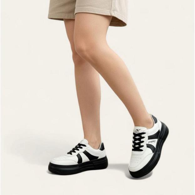 LIMITED MACATI Sepatu Sneakers Hitam Putih Wanita Pria Korean Style terbaru Sepatu Sekolah Wanita HI