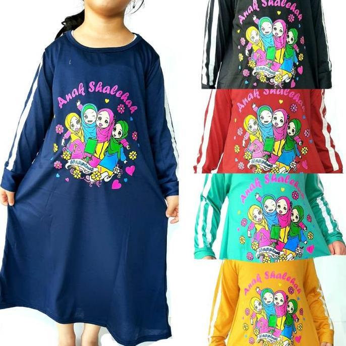 DB98 >> Gamis muslim anak perempuan umur 1-10 tahun gamis muslim cewek ngaji