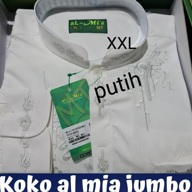 DR304 - Baju koko al mia mt jumbo XXL lengan panjang manset almia ori