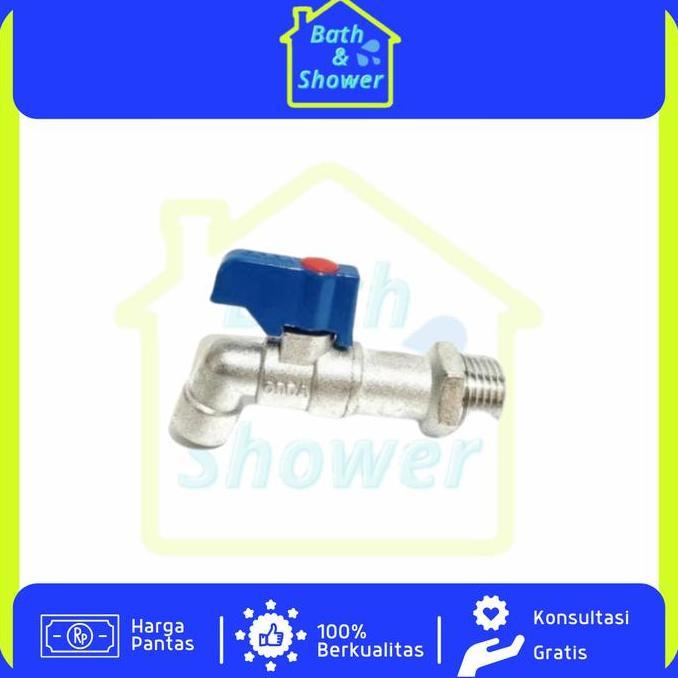 ONDA Kran Besi Tembok BC 1/2" Keran Taman Pendek Cebol 1/2 Inch Finishing Chrome 3 Lapis Bahan Zinc 