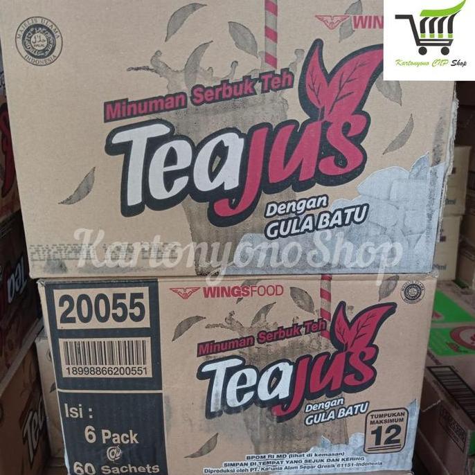 Minuman TeaJus Tea Jus Gula Batu sachet Per Dus isi 360 sachet