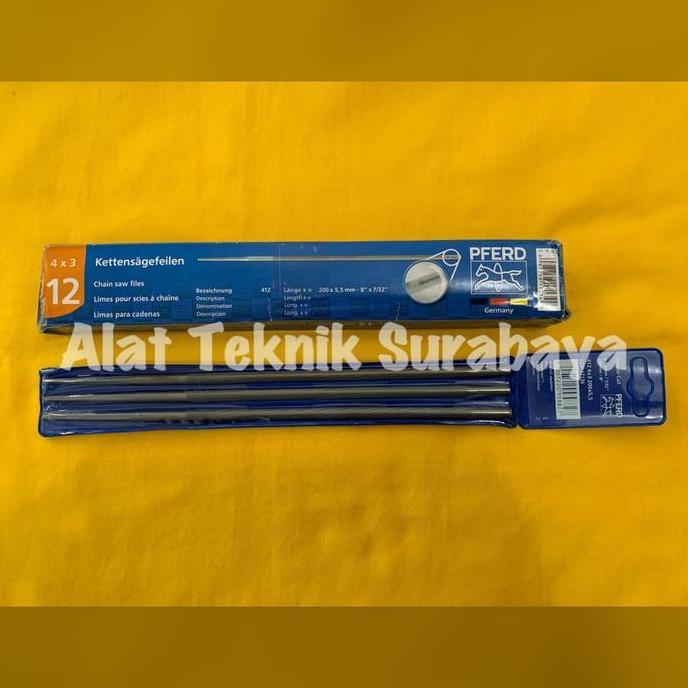 ISI 12 PCS KIKIR CHAIN SAW KUDA 4,8 MM ; 5,5 MM ASLI GERMAN 1 KOTAK / FILES KETTENSAGEFEILEN PFERD B