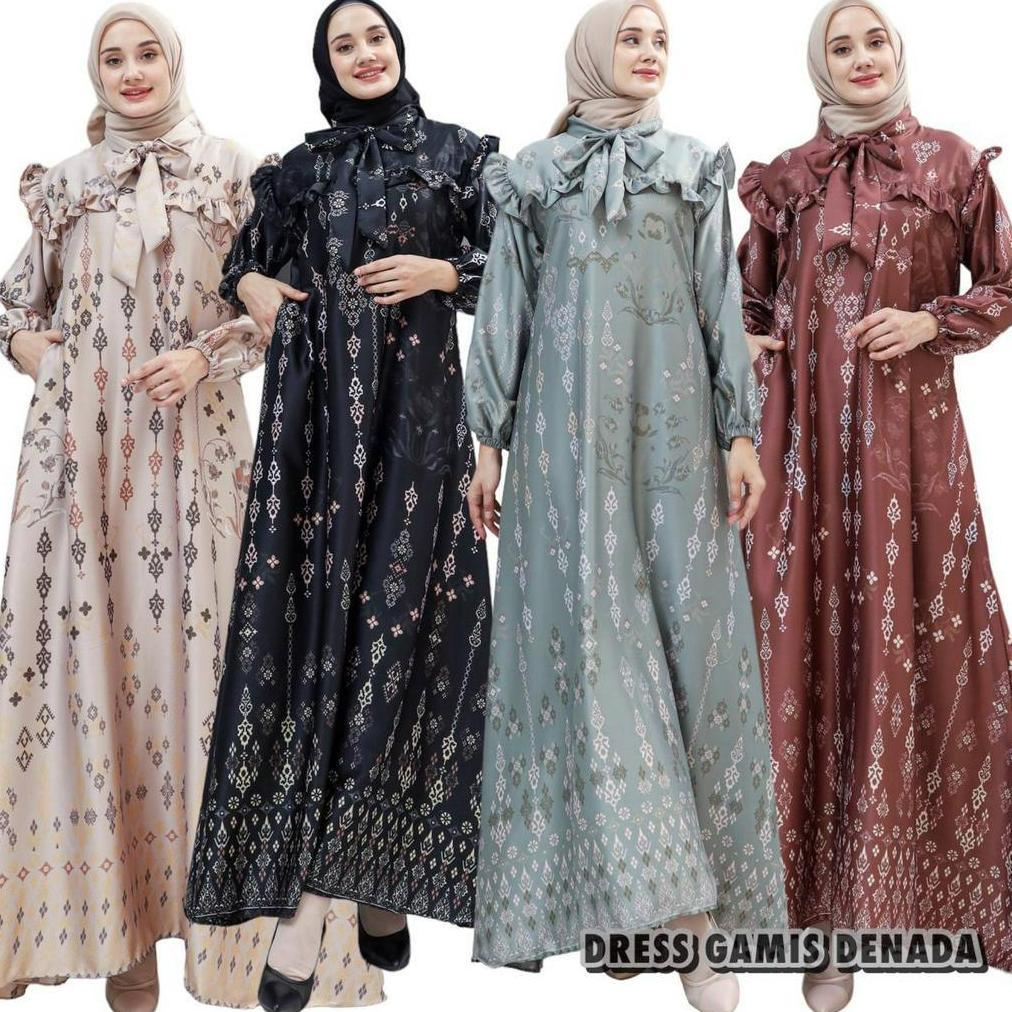Dress Gamis Denada Resleting Busui Baju Wanita Pakaian Wanita