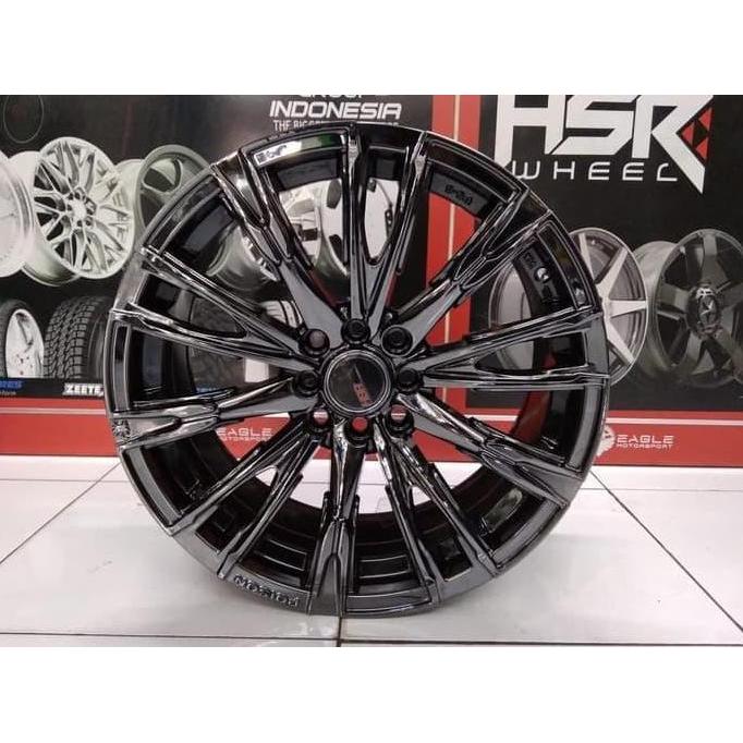 Velg Racing Mobil Ring 17 HSR SENORITA Lobang Baut 4 ET45 Black Chrome
