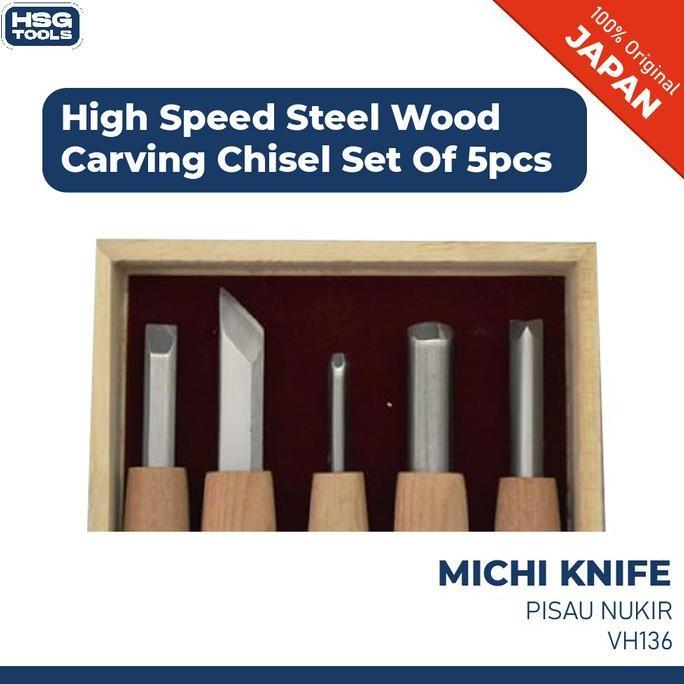 MICHI KNIFE VH136 PISAU UKIR /PAHAT KAYU JEPANG HSS CARVING CHISEL 5PC