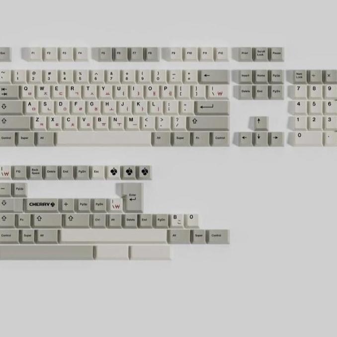 TERMURAH - Keycaps Xinghe PBT Dye Sub Cherry Korean Hangul Root Retro Colorways