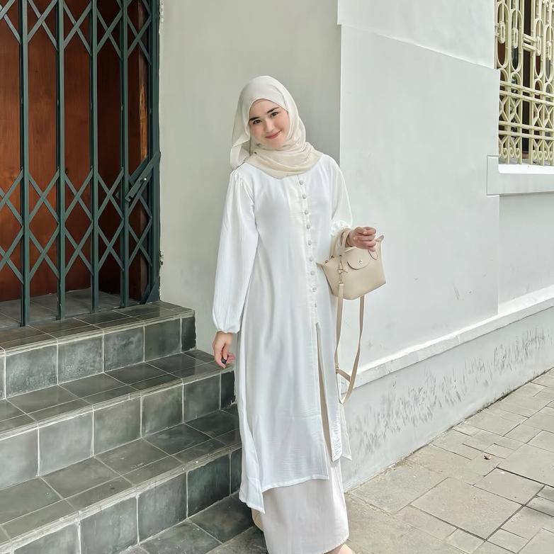 Ameena Tunik by Safalunaku | Midi Dress Muslim Tuni | Dress Muslim Simple | Tunik Wanita Muslim | Mi