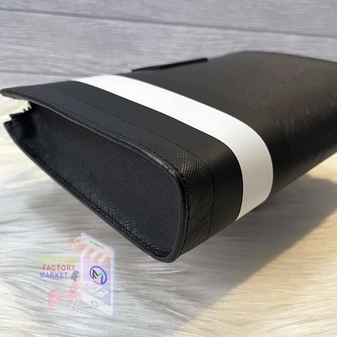 Ready Tas BALLY Men Skid Pouch Coated Canvas Clutch Bag In Black