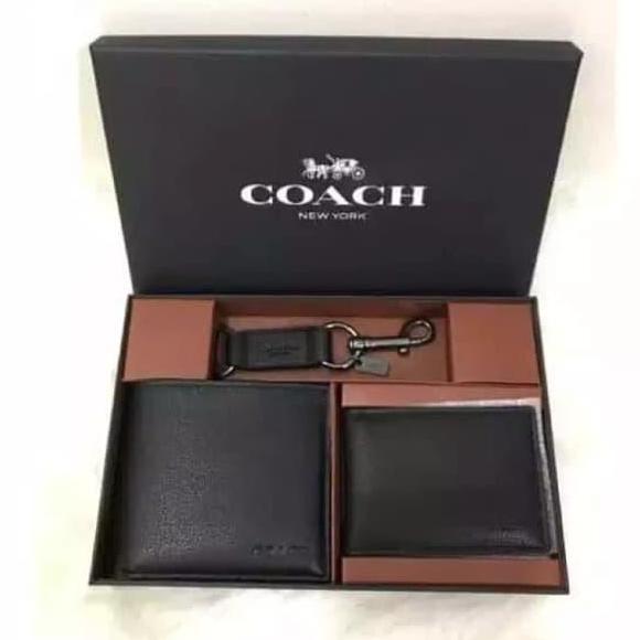 COACH Dompet Pria Asli Kulit Domba dengan Kemasan Mewah dari Coach New York
