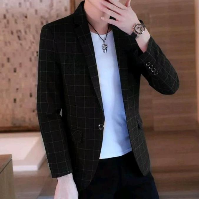 [NEW ARRIVAL] / Jas blazer pria motif kotak/jas kantor pria model slimfit/jas formal
