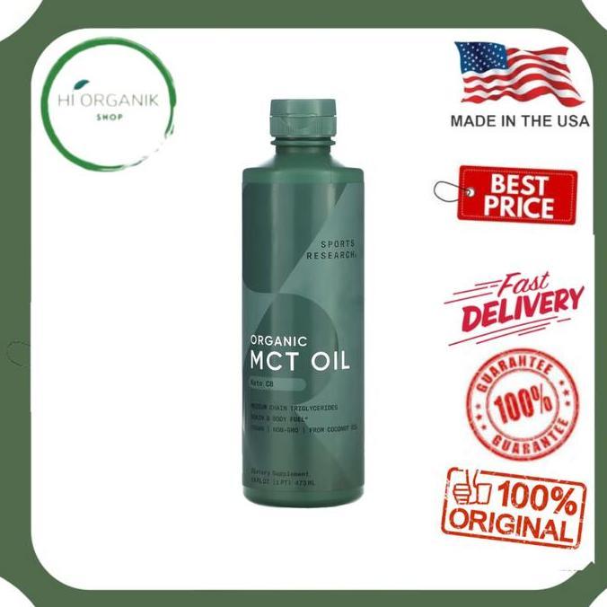 Sports Research Organic MCT C8 Oil Unflavored 473 ml Vegan Keto