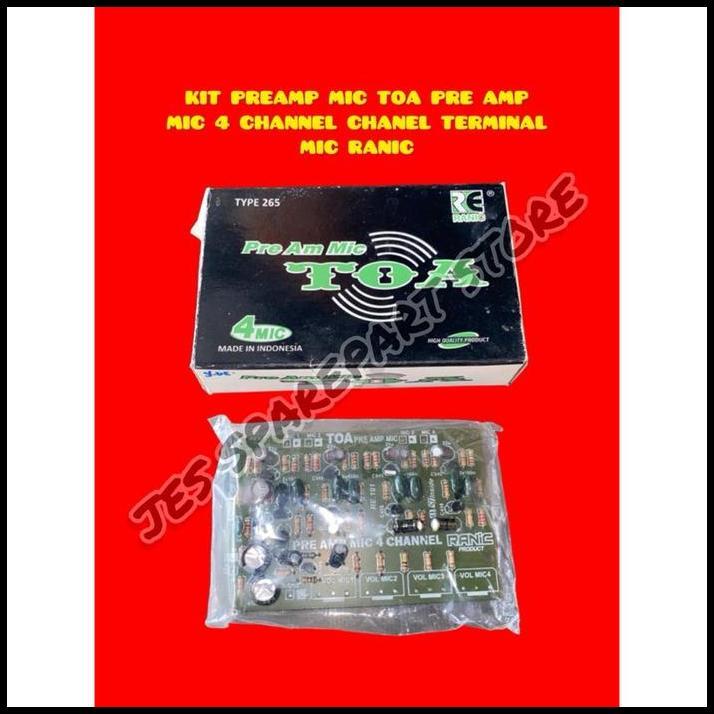 TERLARIS KIT PREAMP MIC TOA PRE AMP MIC 4 CHANNEL CHANEL TERMINAL MIC RANIC 