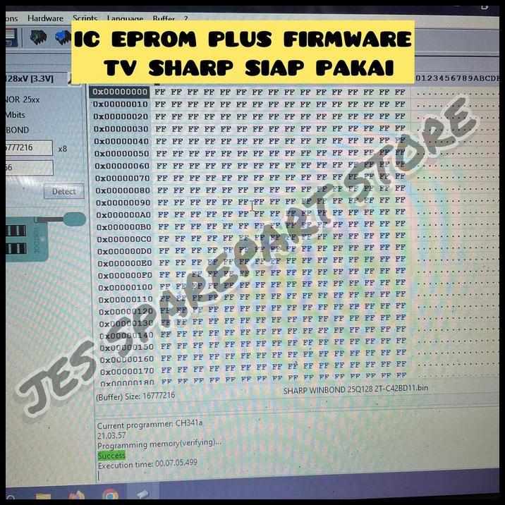 DISKON IC EPROM PLUS FIRMWARE TV SHARP SIAP PAKAI 