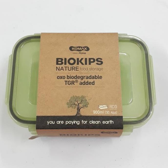 Wadah makanan KOMAX Biokips Food Container Bioplastic RD3/900ML Sekat