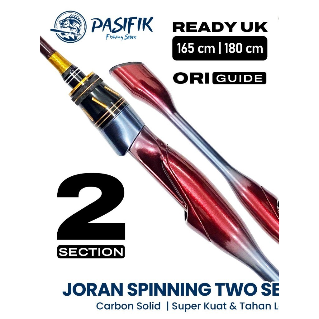 TERLARIS (COD) Joran Pancing Spinning Rod 2 Section Carbon Solid Action UL Ring Original Guide Kuat 