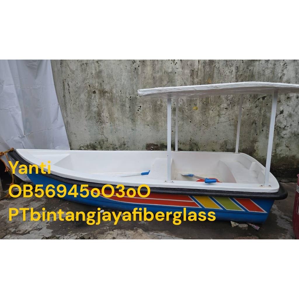 perahu fiber atau sampan dayung,kano duble,sepeda air angsa mini