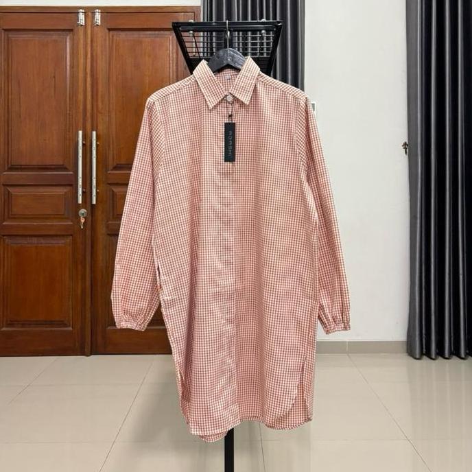 Tunik wanita motif kotak kecil Ld 110-120-130