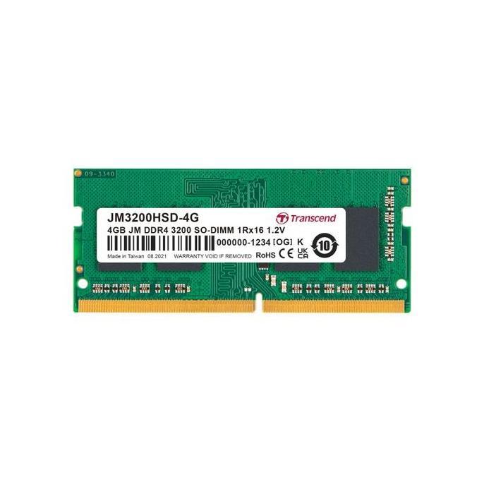 TRANSCEND RAM SODIM DDR4 4GB (4GBX1) 3200MHZ 1RX16 512MX16 CL22 1.2V - JM3200HSD-4G (TERBAIK) (TERBA