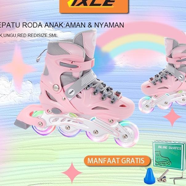 Sepatu  Pria Wanita, Sepatu Roda Menyala Untuk Anak & Remaja, Dapat Disesuaikan Skate Inline Dewasa 
