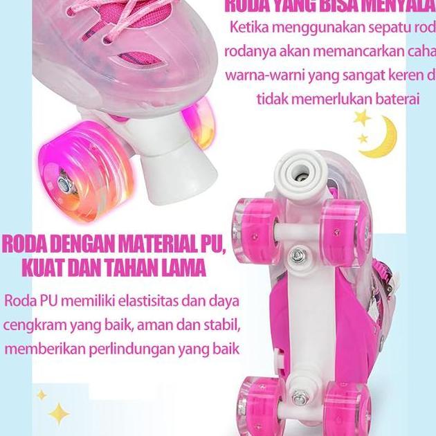 Ixce Sepatu Roda Dua Baris Anak Perempuan Cocok Untuk Pemula Ukuran Dapat Disesuaikan Outdoor 6-10 T