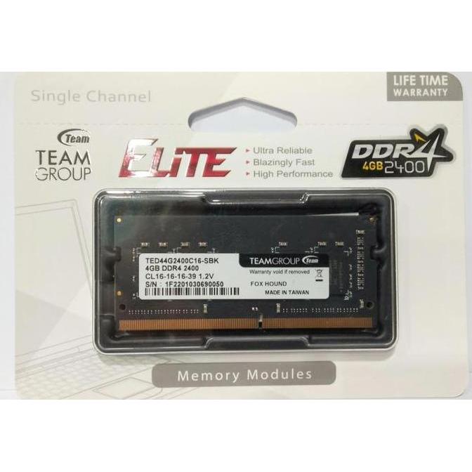 Memory Ram Team Elite Sodimm DDR4 4gb 2400Mhz-TED44G2400C16-SBK (TERBAIK) (TERBARU) (TERMURAH)